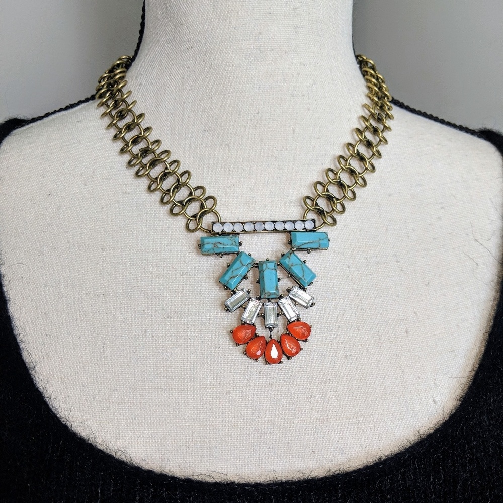 Turquoise and orange necklace